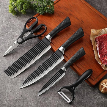 6 Pcs Kitchen Knife Set with Covers