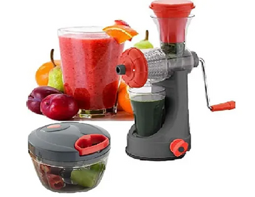 Hand Juicer for Fruits and Vegetables with Steel Handle Manual JuicerMaker Machine (GREEN), with Free chopper