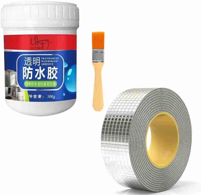 Transparent Invisible Waterproof Glue with Aluminum Tape Rubber Foil Suitable Adhesive  (300 g)