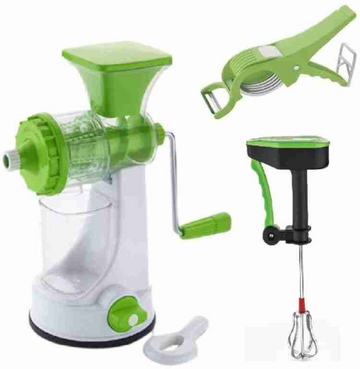 Manual Power Free Hand Juicer + Vegetable Cutter + Power Free blender Kitchen Tool Set  (Blender, Juicer, Peeler)